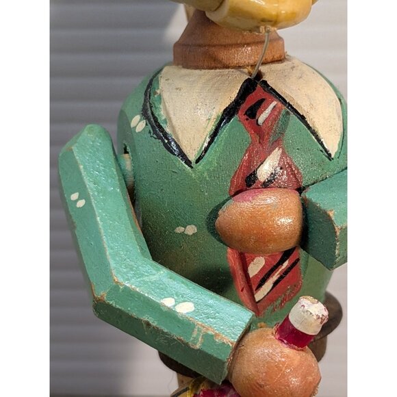 Vintage Hand-Carved Mechanical Cork Bottle Stopper Man Drinking Wine - Picture 10 of 15